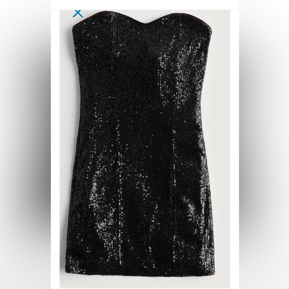 Hollister Black Sequin Strapless Dress